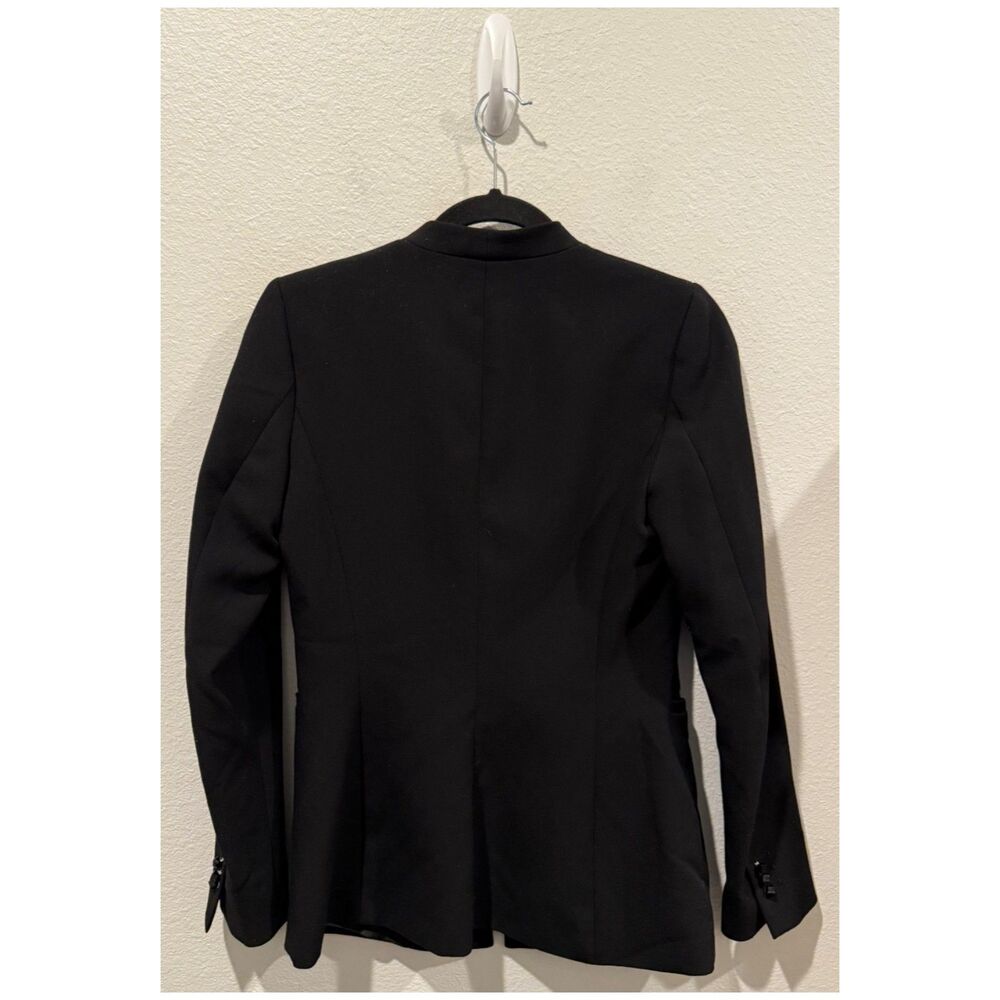 Zara Basic Black Fitted Hook Closure Blazer - image 5